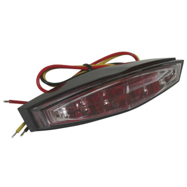 FEU ARRIERE UNIVERSEL REPLAY A LEDS TRIANGLE TRANSPARENT/NOIR AVEC STOP (6 LEDS ROUGES) (HOMOLOGUE CE) 3700948035375