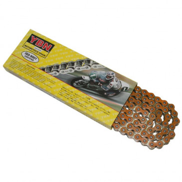 CHAIN FOR MOTORBIKE ON ROAD YBN 420 REINFORCED - ORANGE- 134 LINKS