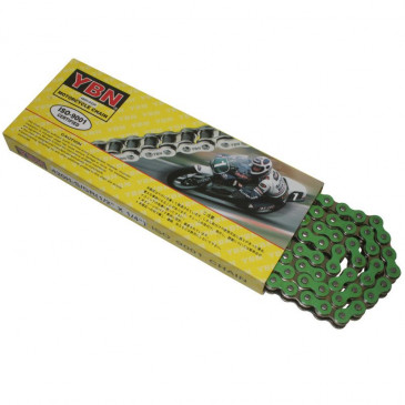 CHAIN FOR MOTORBIKE ON ROAD YBN 420 REINFORCED - GREEN -134 LINKS