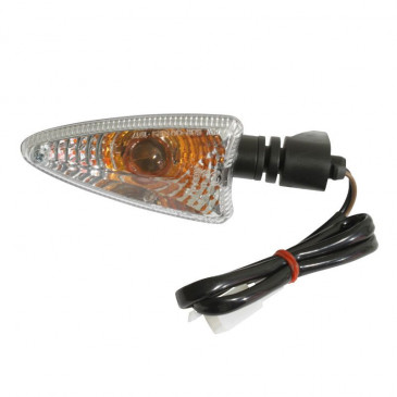CLIGNOTANT SCOOT ADAPTABLE PIAGGIO 50 TYPHOON 2010>/APRILIA 50 SR 2010>, RX 2006>, RS4 2011>125 RS4 2012>/YAMAHA 125 YZF R 2008> ARRIERE GAUCHE/AVANT DROIT TRANSPARENT (HOMOLOGUE CE) -SELECTION P2R- 8430525108387