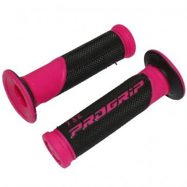 REVETEMENT POIGNEE PROGRIP SCOOTER ON ROAD 732 DOUBLE DENSITE FLUO DESIGN FUCHSIA FLUO/NOIR CLOSED END 125mm (PAIRE)