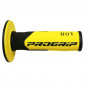 REVETEMENT POIGNEE PROGRIP MOTO OFF ROAD 801 DOUBLE DENSITE BASE NOIR/JAUNE CLOSED END 115mm (CROSS/MX) (PAIRE) 0801766032980