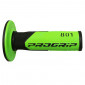 REVETEMENT POIGNEE PROGRIP MOTO OFF ROAD 801 DOUBLE DENSITE BASE NOIR/VERT CLOSED END 115mm (CROSS/MX) (PAIRE)