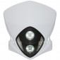 PLAQUE PHARE/TETE DE FOURCHE 50 A BOITE UNIVERSEL REPLAY DUKE BLANC A LEDS BLANCHES + HALOGENE 2x20W 8430525075498