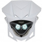 HEADLIGHT FAIRING FOR 50cc MOTORBIKE REPLAY RR8 WHITE/BLACK+CLEAR LEDS 3700948040317