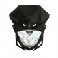 PLAQUE PHARE/TETE DE FOURCHE 50 A BOITE UNIVERSEL REPLAY RR8 NOIR/CHROME AVEC LEDS BLANCHES 3700948040355