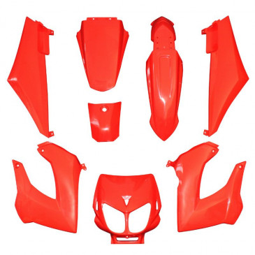 FAIRINGS/BODY PARTS FOR 50cc MOTORBIKE DERBI 50 SENDA 2000>2010 RED GLOSS (8 PARTS KIT) SELECTION P2R-