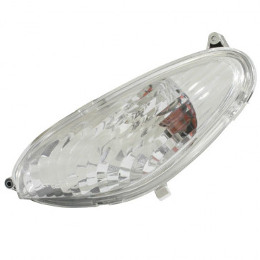 TURN SIGNAL FOR SCOOT MBK 50 OVETTO 2008>/YAMAHA 50 NEOS 2008> FRONT/LEFT TRANSPARENT -SELECTION P2R- **