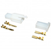 CONNECTEUR ELECTRIQUE PLASTIQUE 2 FICHES (2 COSSES PLATES MALES + 2 COSSES PLATES FEMELLES) -P2R- 3700948057711
