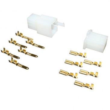 CONNECTEUR ELECTRIQUE PLASTIQUE 6 FICHES (6 COSSES PLATES MALES + 6 COSSES PLATES FEMELLES) -P2R- 3700948057742