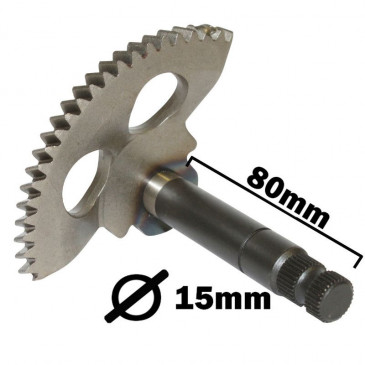 KICKSTART SHAFT FOR SCOOT CPI 50 OLIVER 2003>/KEEWAY 50 MATRIX 2006/MALAGUTI 50 F12 2007> (Ø15mm, L 80mm, 32 teeth, centers 47mm) -BUZZETTI- 3700948281710