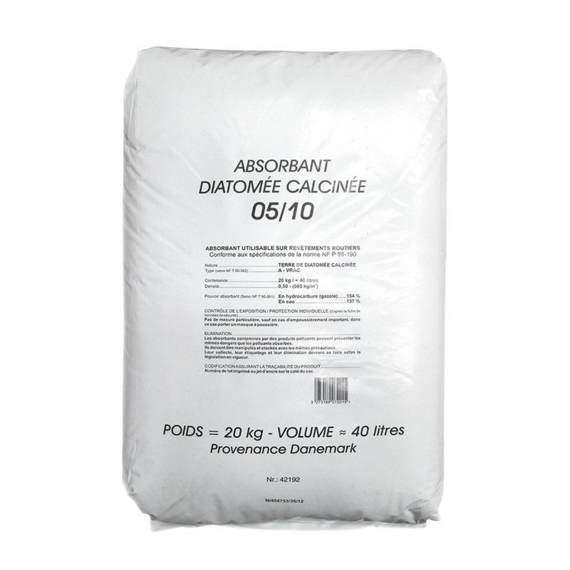 ABSORBANT HUILE, PRODUIT CHIMIQUE, EAU MINERVA (20 Kg DE GRANULES