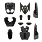 CARROSSERIE/CARENAGE SCOOT ADAPTABLE MBK 50 STUNT/YAMAHA 50 SLIDER NOIR (AVEC PADS NOIR) (11 PIECES) -P2R- 3700948046722