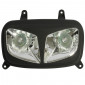 TWIN HEADLIGHTS REPLAY RR8 FOR MBK 50 BOOSTER 2004>/YAMAHA 50 BWS 2004> BLACK MAT/CHROME + 2 HALOGEN BULBS 20W **