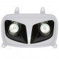 DOUBLE OPTIQUE SCOOT REPLAY RR8 POUR MBK 50 BOOSTER 2004>/YAMAHA 50 BWS 2004> BLANC/NOIR AVEC 2 HALOGENES 20W **