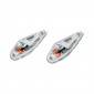 DECORATIVE LIGHTNING REPLAY "WATER DROP" WING TRANSPARENT/WHITE - WITH ORANGE BULB(L 62mm / H 23mm / W 18mm) (PAIR) **