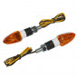 TURN SIGNAL (UNIVERSAL) REPLAY MICRO "ARROW" -BULB- ORANGE/CLEAR -CEE APPROVED- (PAIR) (L 54mm / H 20mm / Wd 22mm)