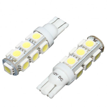 AMPOULE/LAMPE A LED 12V 10W CULOT W2,1x9,5d WEDGE BLANC SMD (CLIGNOTANT) (LA PAIRE) -P2R-