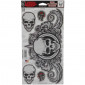 AUTOCOLLANT/STICKER LETHAL THREAT SKULL SWIRL (AVEC PAILLETTES) (150x260mm) (LT44005) 3700948158159