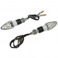 TURN SIGNAL (UNIVERSAL) REPLAY MICRO "ARROW" TRANSPARENT/CLEAR- 8 LEDS ORANGE -CEE APPROVED- (PAIR) (L 55mm / H 20mm / Wd 23mm)