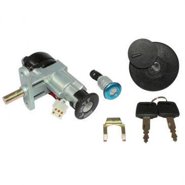 CONTACTEUR A CLE SCOOT ADAPTABLE KEEWAY 50 FOCUS/CPI 50 ARAGON/SCOOT 50 CHINOIS BJ08, RY8 (AVEC SERRURE DE SELLE + BOUCHON ESSENCE) -P2R- 3700948259276