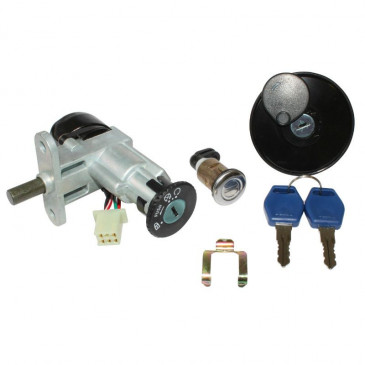 CONTACTEUR A CLE SCOOT ADAPTABLE KEEWAY 50 MATRIX 2006> (AVEC SERRURE DE SELLE + BOUCHON ESSENCE) -SELECTION P2R- 3700948057933