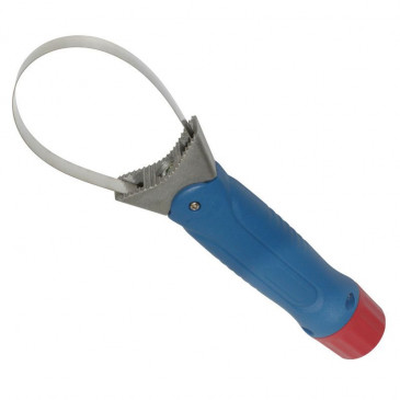 CLE/DEMONTE FILTRE A HUILE UNIVERSEL AVEC MANCHE PLASTIFIE (DIAM 64 à 110mm) -P2R- 3700948058336