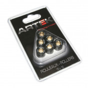 GALET/ROULEAU SCOOT ARTEK K1 15x12 7,5g (x6) POUR MBK 50 BOOSTER, NITRO, OVETTO, STUNT/YAMAHA 50 BWS, AEROX, NEOS 3700948001790