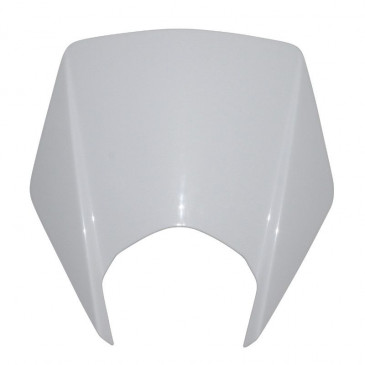 PLAQUE PHARE/TETE DE FOURCHE 50 A BOITE ADAPTABLE DERBI 50 SENDA DRD 2011> BLANC BRILLANT -P2R- 3700948056271