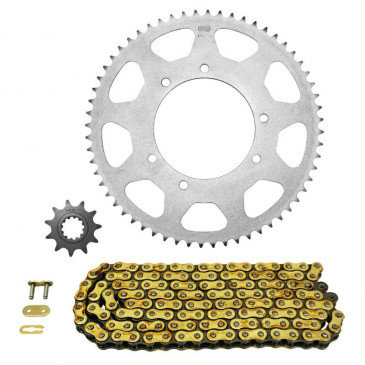 KIT CHAINE ADAPTABLE MBK 50 XLIMIT SM 2008>2013, YAMAHA 50 DT X SUPERMOTARD 2008>2013 420 11x60 (DIAM COURONNE 105/125/8.5) (DEMULTIPLICATION ORIGINE) -AFAM- 5400598033124