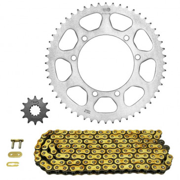 KIT CHAINE ADAPTABLE PEUGEOT 50 XP6 ENDURO 1996>2001 420 12x52 (DIAM COURONNE 100/115/8.5) (DEMULTIPLICATION ORIGINE) -AFAM- 5400598051876