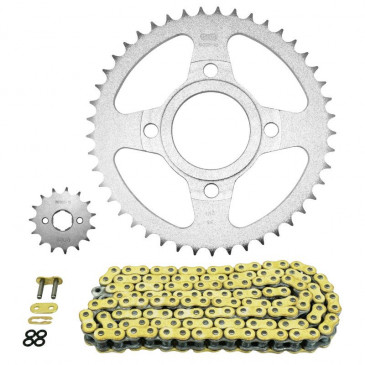 KIT CHAINE ADAPTABLE DAELIM 125 VL DAYSTAR II 2008>2012 428 15x45 (DIAM COURONNE 58/90/10.5) (DEMULTIPLICATION ORIGINE) -AFAM-