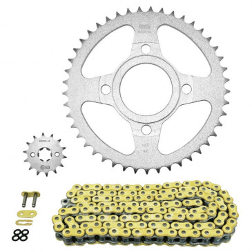 KIT CHAINE ADAPTABLE DAELIM 125 ROADWIN 2007>2013 428 14x45 (DIAM COURONNE 58/90/10.5) (DEMULTIPLICATION ORIGINE) -AFAM-