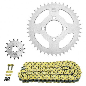 CHAIN AND SPROCKET KIT FOR HONDA 125 CBR R 2004>2006, 125 CBR RW 2005>2010, 125 CBR 2004>2010 428 15x42 (OEM SPECIFICATION) -AFAM-