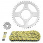 KIT CHAINE ADAPTABLE YAMAHA 125 YBR 2006>2016 428 14x45 (DIAM COURONNE 65/80/8.5) (DEMULTIPLICATION ORIGINE) -AFAM- 5400598033360