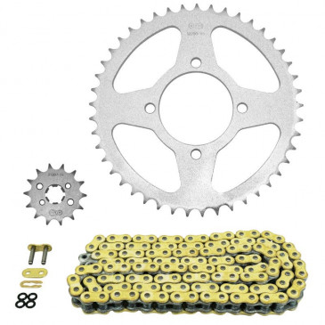 KIT CHAINE ADAPTABLE YAMAHA 125 YBR 2006>2016 428 14x45 (DIAM COURONNE 65/80/8.5) (DEMULTIPLICATION ORIGINE) -AFAM- 5400598033360
