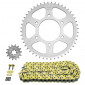 KIT CHAINE ADAPTABLE YAMAHA 125 YZF-R125 2008>2016, YZF-R125 ABS 2015>2018 428 14x48 (DIAM COURONNE 76/100/8.5) (DEMULTIPLICATION ORIGINE) -AFAM- 5400598033520