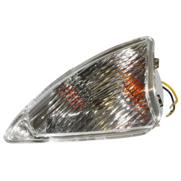 TURN SIGNAL FOR SCOOT PIAGGIO 50 LIBERTY 2STROKE+4STROKE 2009> FRONT/LEFT TRANSPARENT -CEE APPROVED- -SELECTION P2R-