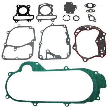 JOINT MOTEUR SCOOT ADAPTABLE SCOOT 50 CHINOIS 4T 10 POUCES GY6, 139QMB/PEUGEOT 50 V-CLIC 4T/BAOTIAN 50 BT49QT 4T/NORAUTO 50 RAZZO 4T (POCHETTE COMPLETE) -P2R- 3700948064733