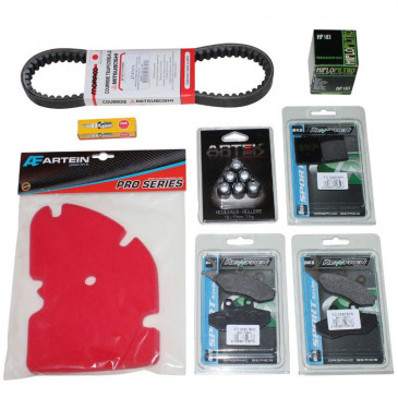 KIT ENTRETIEN MAXISCOOTER ADAPTABLE PIAGGIO 125 MP3 2006> (PACK 8 PIECES) -SELECTION P2R-