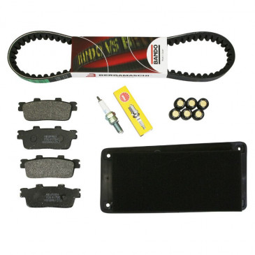 KIT ENTRETIEN MAXISCOOTER ADAPTABLE SYM 125 GTS 2005>2009, 125 GTS EVO 2013>2014 (PACK 6 PIECES) -SELECTION P2R- 3700948088098