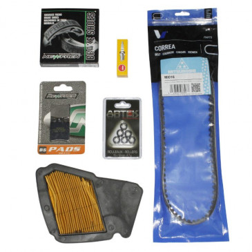 KIT ENTRETIEN SCOOT ADAPTABLE MBK 50 OVETTO 4T/YAMAHA 50 NEOS 4T (PACK 6 PIECES) -SELECTION P2R-