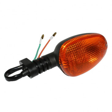 CLIGNOTANT 50 A BOITE ADAPTABLE APRILIA 50 RS 1999>2005 ORANGE/NOIR AV GAUCHE OU AR DROIT VERSION 1 (HOMOLOGUE CE) -SELECTION P2R-