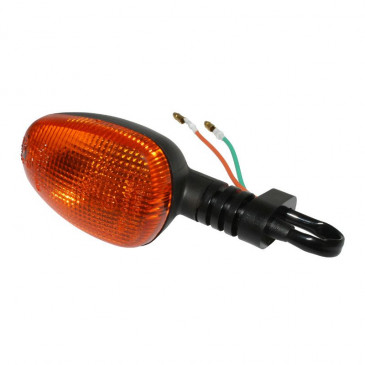 TURN SIGNAL FOR 50cc MOTORBIKE APRILIA 50 RS 1999>2005 ORANGE/BLACK FRONT/RIGHT + REAR/LEFT VERSION 1 (CEE APPROVED) -SELECTION P2R-
