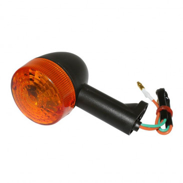 TURN SIGNAL FOR 50cc MOTORBIKE APRILIA 50 RS 1999>2005/DERBI 50 SENDA X TREM, X RACE ORANGE/BLACK FRONT/RIGHT + REAR/LEFT VERSION 2 (CEE APPROVED) -SELECTION P2R-