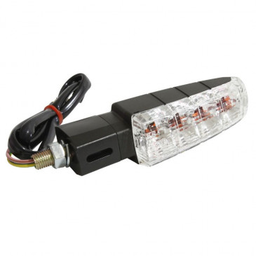 TURN SIGNAL FOR 50cc MOTORBIKE APRILIA 50 RS 2006>2010 ORANGE/BLACK FRONT/RIGHT + REAR/LEFT (CEE APPROVED) -SELECTION P2R-