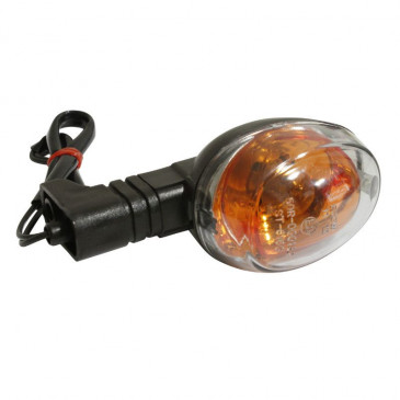 CLIGNOTANT 50 A BOITE ADAPTABLE RIEJU 50 MRX, RR, RS1, SMX 2000> TRANSPARENT/NOIR AV DROIT OU AR GAUCHE (HOMOLOGUE CE) -SELECTION P2R- 8430525074866