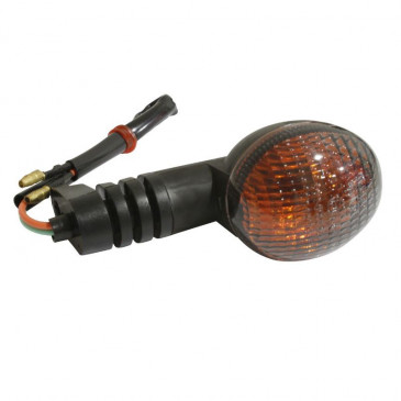 CLIGNOTANT 50 A BOITE ADAPTABLE RIEJU 50 RS2 2002>, RS3 2010>, MRT 2010> TRANSPARENT/NOIR AR DROIT OU AV GAUCHE (HOMOLOGUE CE) -SELECTION P2R- 8430525072497