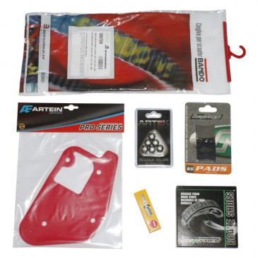 KIT ENTRETIEN SCOOT ADAPTABLE MBK 50 BOOSTER 2004>/YAMAHA 50 BWS 2004> (PACK 6 PIECES) -SELECTION P2R-