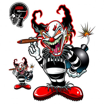 STICKER LETHAL THREAT BOMB CLOWN (15x20cm) (LT88719)